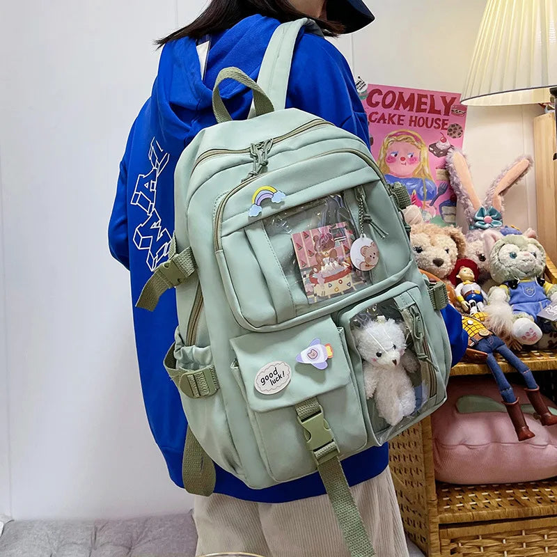 Fashion Girls Backpack New Large Capacity Korean Style Women Backpacks Cute Student School Backpack Versatile Women's Bag