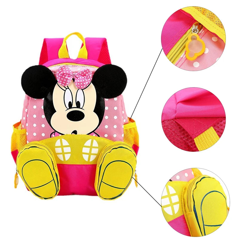 New Mickey Mouse Multiple Pockets Children's Backpack Large Capacity Cute Kindergarten Schoolbag For Boys and Girls