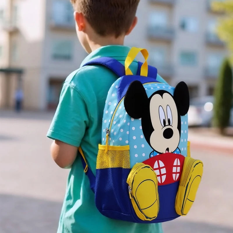 New Mickey Mouse Multiple Pockets Children's Backpack Large Capacity Cute Kindergarten Schoolbag For Boys and Girls